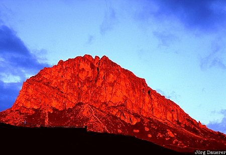 Alpenglow, Passo di Pordoi, Dolomites, Dolomiten, Italy, Trentino, Dolomite Alps