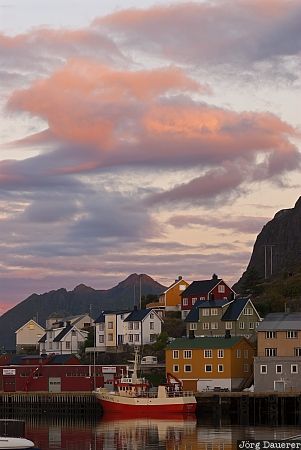 boats, clouds, coast, Lofoten, Lofoten archipelago, morning light, Nordland, Norway, Norwegen, Norge