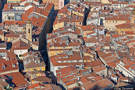 Roofs of Nice FRA, France, Nice, Nizza, Provence-Alpes-Côte d'Azur, buildings, Castle of Nice, Frankreich, Provence-Alpes-Cote d'Azur