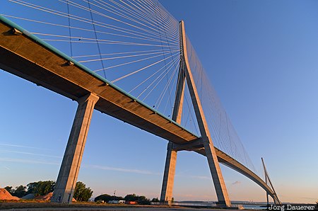 Basse-Normandie, FRA, France, La Rivi&egrave;re-Saint-Sauveur, Normandy, blue sky, bridge, Frankreich, Normandie