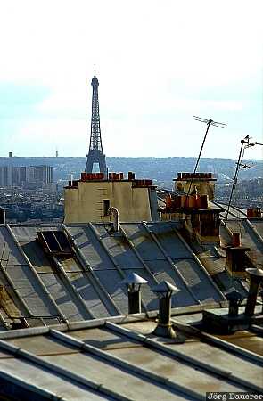 Eiffel Tower, roof, chimney, Paris, France, Europe, Ile de France, Frankreich