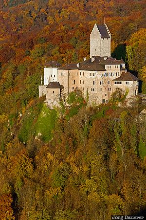 Kipfenberg Castle Bavaria, castle, evening light, foliage, forest, tower, DEU, Germany, Kipfenberg, Deutschland, Bayern