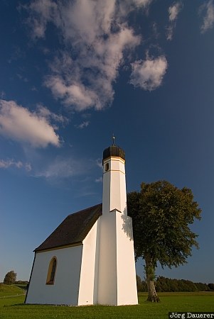 Chapel St. Margareth Eismerszell, Germany, Moorenweis, Bavaria, blue sky, chapel, church, Deutschland, Bayern