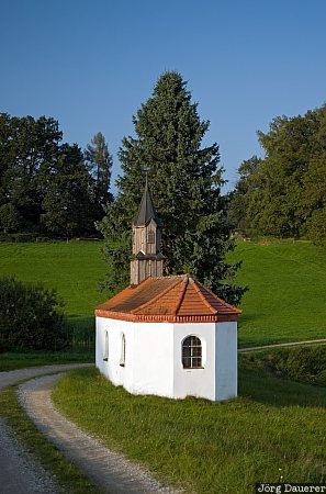 Germany, Reischach, Waldberg, Bavaria, blue sky, chapel, church, Perseis, Deutschland, Bayern
