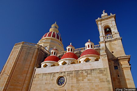 Saint Lawrence Church Malta, Saint Lawrence, blue sky, church, cupola, detail, dome, Gozo
