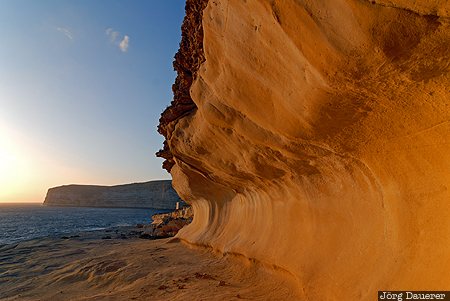 Malta, Munxar, beach, coast, evening light, Gozo, island