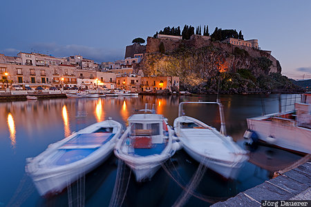 ITA, Italy, Lipari, blue hour, castello di lipari, Aeolian Islands, flood-lit, Sicily, Italien, Italia, Sizilien, Sicilia