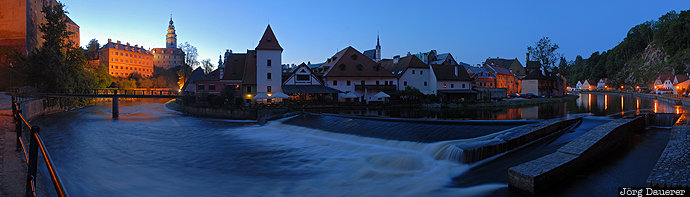 Ceský Krumlov Böhmisch Krumau, Ceský Krumlov, CZE, Czech Republic, castle, flood-lit, Jihoceský Kraj, Tschechien