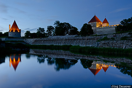 Kuressaare Castle EST, Estonia, Saaremaa, Tori, Arensburg, Baltic Sea, blue hour, Kuressaare