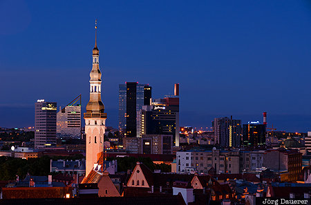 EST, Estonia, Harju, Toompea, blue hour, Cathedral Hill, evening light, Tallinn