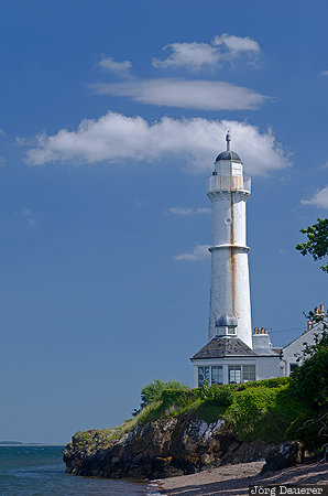 Tayport High Light GBR, Scotland, blue sky, clouds, coast, Fife, Firth of Tay, United Kingdom, Tayport, Großbritannien, Vereinigtes Königreich, Schottland, Grossbritannien, Vereinigtes Koenigreich