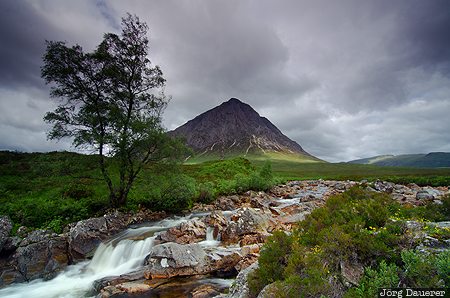 Dalness, Fort William and Ardnamurchan Ward, GBR, Scotland, United Kingdom, Buachaille Etive Mor, creek, Glen Etive, Gro&szlig;britannien, Vereinigtes K&ouml;nigreich, Schottland, Grossbritannien, Vereinigtes Koenigreich