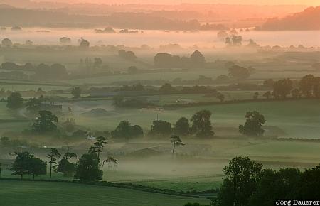 Mist over Dorset Dorset, England, mist, countryside, morning, Shaftsbury, UK, United Kingdom, Großbritannien, Vereinigtes Königreich, Grossbritannien, Vereinigtes Koenigreich