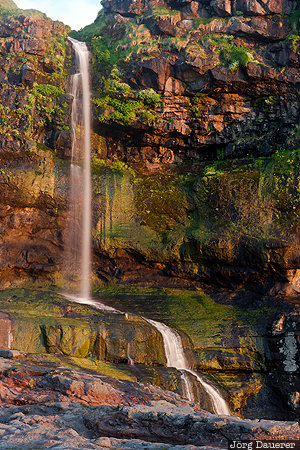 Mikladalur Waterfall Faroe Islands, FRO, Mikladalur, green, Kalsoy, morning light, north atlantic, Färöer-Inseln, Faeroeer-Inseln