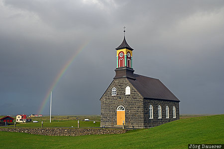 Iceland, ISL, Church of Hvalsnes, Hvalsnes, Hvalsneskirkja, Reykjanes, Reykjanes peninsula, Su&eth;urnes, Sudurnes