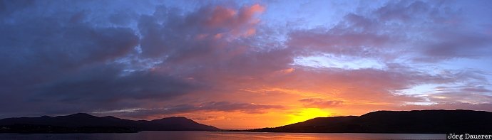 Ireland, Cork, Beara Peninsula, Republic of Ireland, atlantic ocean, red clouds, sunrise, Irland