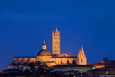 Fontebecci, Italy, Siena, Toscana, blue hour, cathedral, church, Tuscany, Italien, Italia