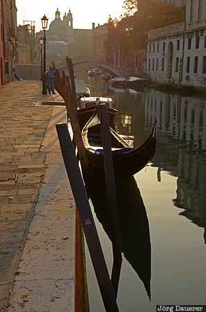 Canal Dorsoduro, ITA, Italy, Sestière di Dorsoduro, Veneto, backlit, canal
