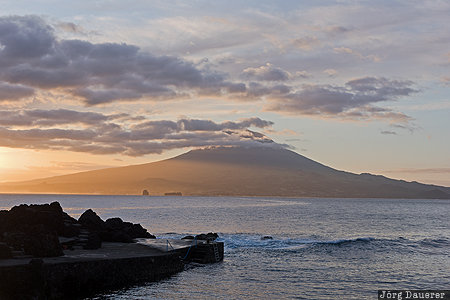 Pico Sunrise Azores, Portugal, Praia, PRT, atlantic Ocean, clouds, Faial