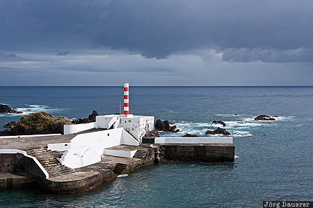 Porto Velho Azores, Portugal, PRT, Santa Cruz das Flores, atlantic ocean, dark clouds, harbor