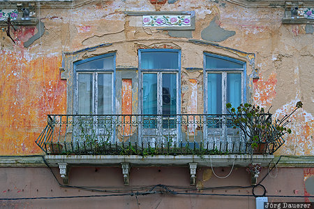 Portugal, PRT, Set&uacute;bal, Troino, balcony, blue, decay