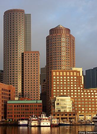 Boston Harbor Boston, houses, harbor, Boston Harbor, Massachusetts, skyline, United States, USA, Vereinigte Staten, MA
