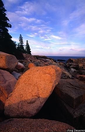 Otter Cliffs Acadia National Park, Mount Desert Island, Otter Cliffs, Maine, United States, sunset, New England, USA, Vereinigte Staten, ME