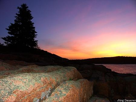Otter Cliffs sunrise Acadia National Park, Mount Desert Island, Otter Cliffs, United States, Maine, sunset, New England, USA, Vereinigte Staten, ME