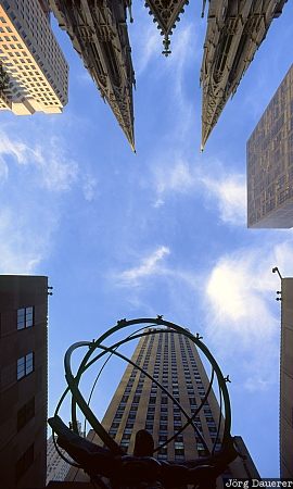 5'th Avenue, St. Patricks Cathedral, Atlas, Rockefeller Center, New York City, New York, Manhattan, United States, USA, Vereinigte Staten, NY, Big Apple