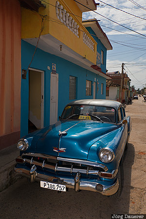 Classic Car in Trinidad CUB, Cuba, La Popa, Sancti Spíritus, blue, Chevrolet, classic car, Trinidad, Kuba, Sancti Spiritus