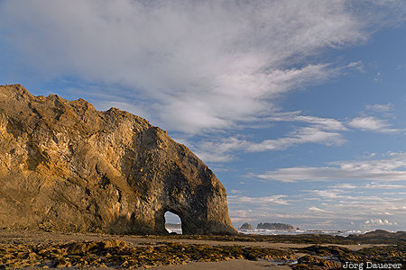 La Push, Mora, United States, USA, Washington, arch, evening light