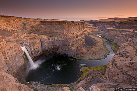 Palouse Falls Joso, Franklin County, motion, Palouse, Palouse Falls, Palouse River, water, United States, Washington, USA, Vereinigte Staten, WA