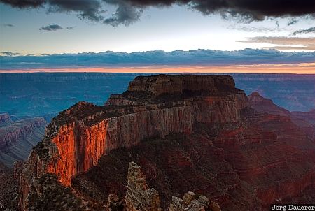 Arizona, North Rim, United States, Vista Encantada, Cape Royal, evening light, grand canyon, USA, Vereinigte Staten, AZ