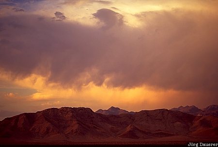 desert, storm, clouds, mountains, Nevada, United States, sunset, USA, Vereinigte Staten, NV