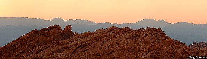 Valley of Fire Morning United States, Nevada, Overton, Kaolin, rocks, sandstone, silhouette, USA, Vereinigte Staten
