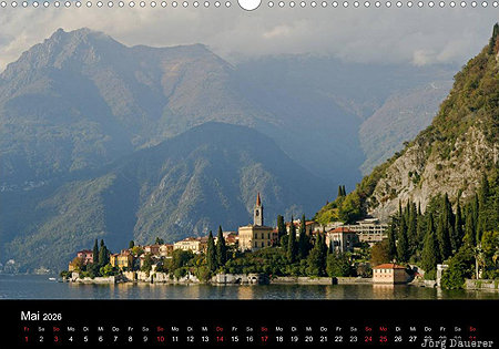 Varenna, Lake Como, Lombardy, Italy, calendar, May, Italien