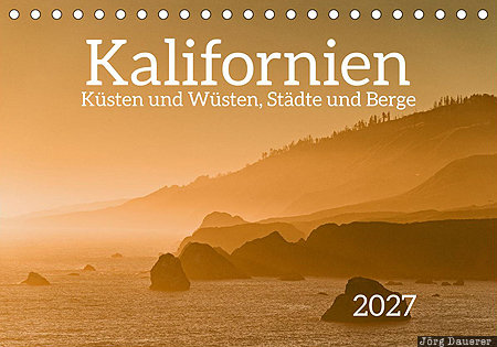 Pacific coast near Jenner, Sonoma County, California, USA, calendar, title, German, United States, Vereinigte Staten, Kalifornien, CA
