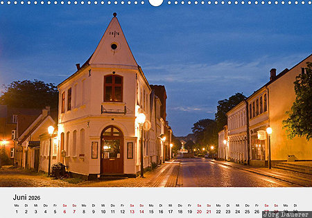 Ribe, Southern Denmark, Denmark, calendar, June, German, D&auml;nemark, Daenemark